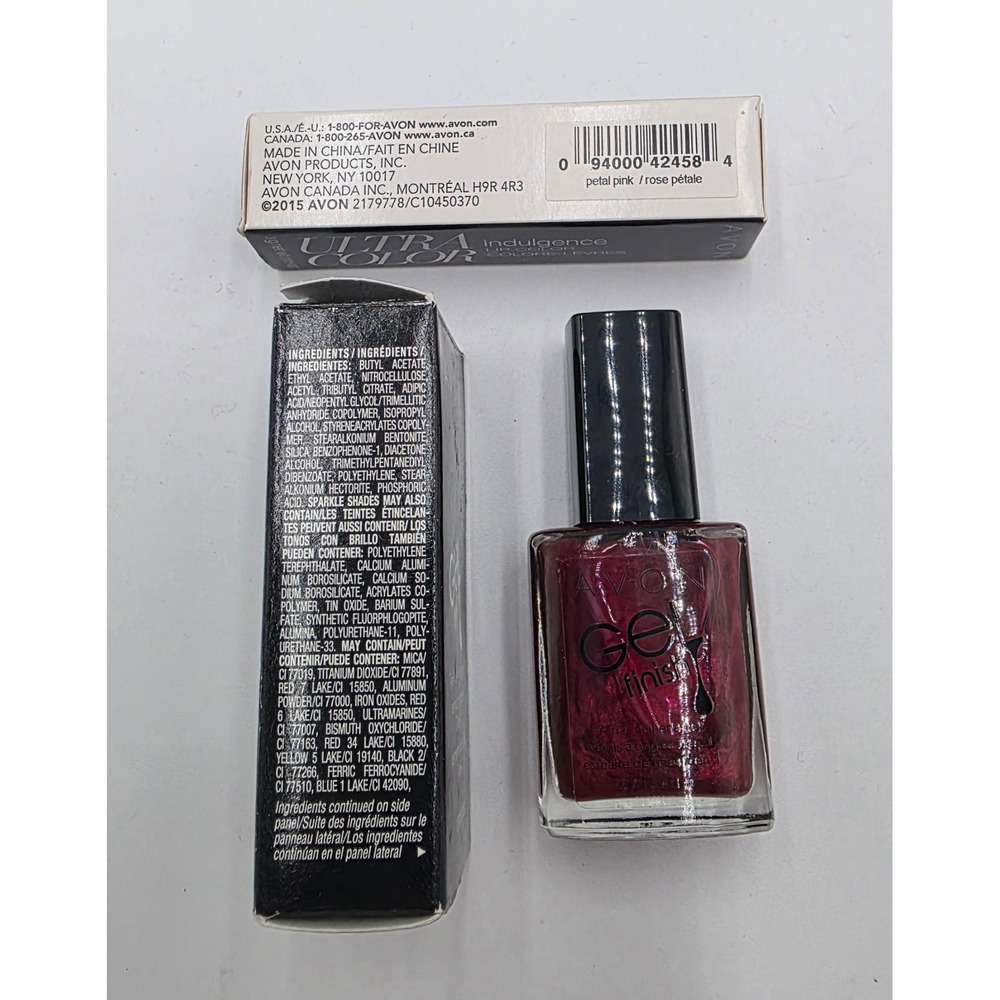 Avon Ultra Color Indulgence Lipstick Petal Pink & Gel Finish Nail Red Velvet Set - Picture 4 of 5